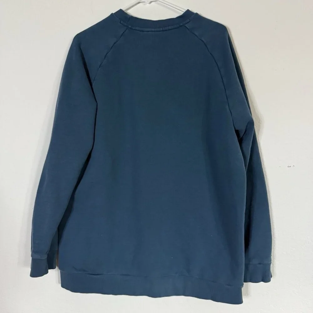 ADIDAS ORIGINALS Sweatshirt Blue Big‎ Trefoil Logo Men's SZ XL  Chore Thick